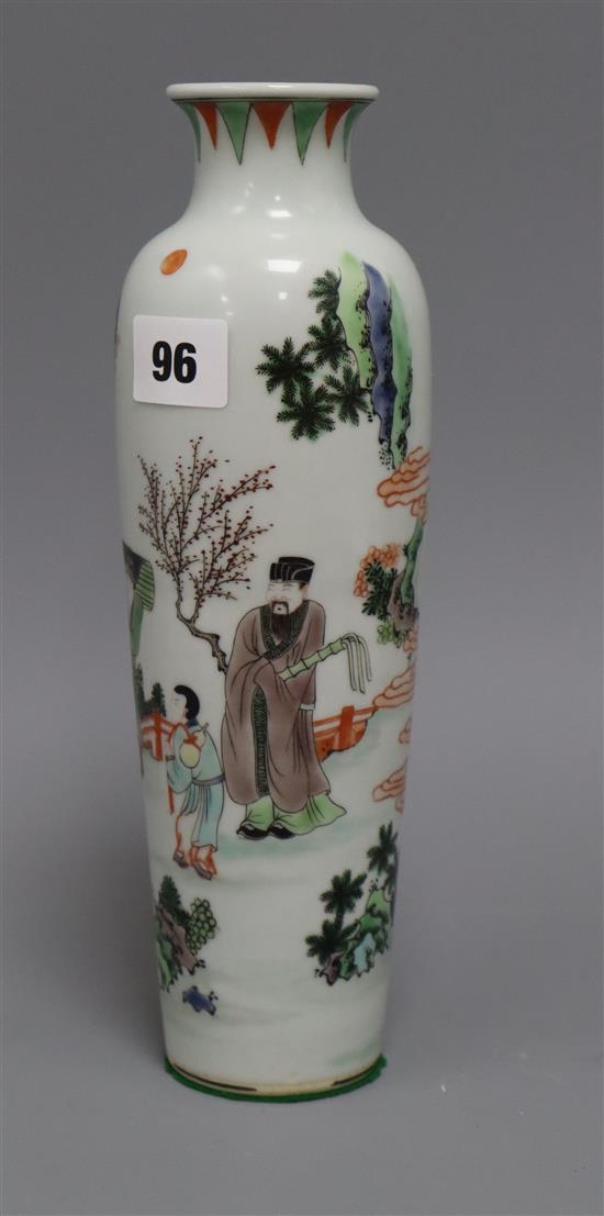 A Chinese famille verte vase height 27cm